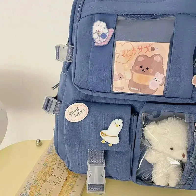 Girls Backpack Cute School Bags For Student Teens Girls Pockets Women Laptop Backpack Harajuku - Baby's World (view 5)