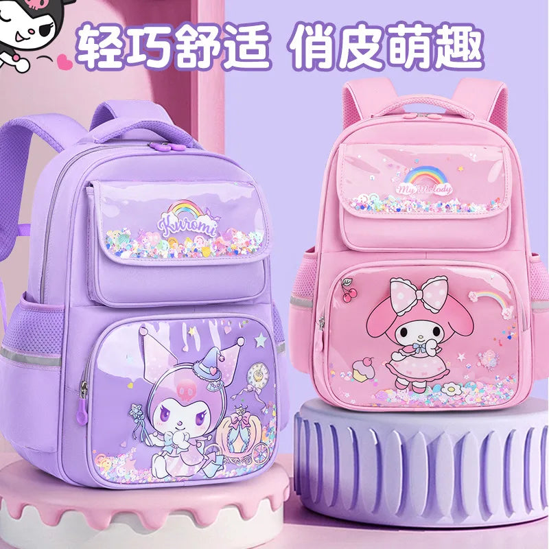 Pupil Schoolbag Backpack Lightweight Student Large Capacity Children's Cartoon Bags Cinnamoroll Sanrio Kuromi My Melody