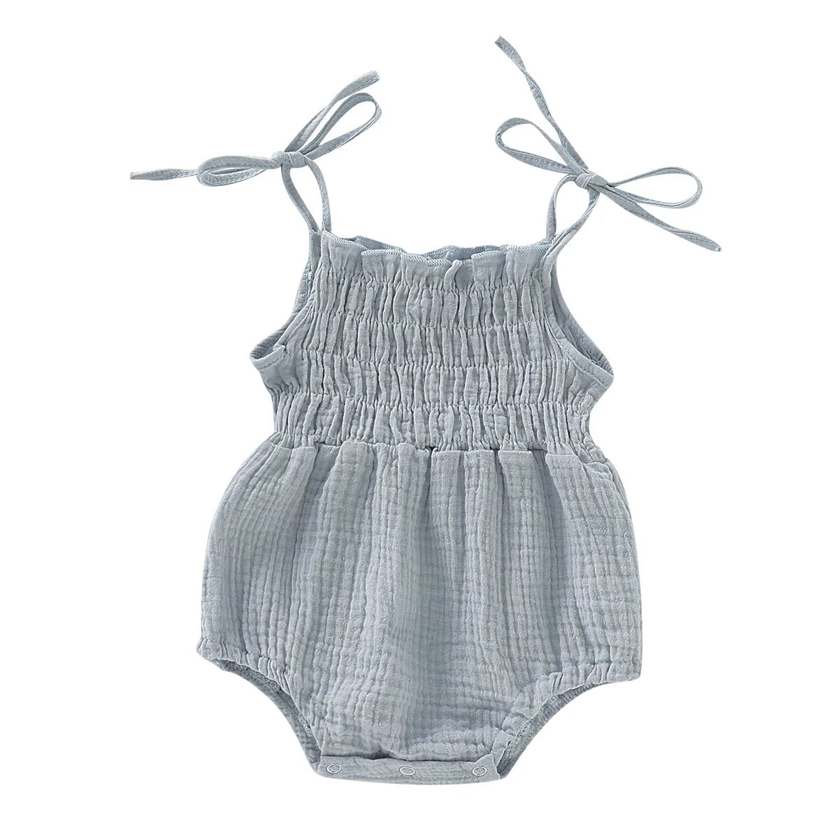 Baby Clothing Summer Newborn Infant Baby Girl Solid Color Sleeveless Romper Jumpsuit Outfit Clothes Cotton Adjustable