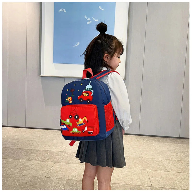 MILANCEL New Children Boys Cartoon Bag Kids Cute Kindergarten Car Backpack Girls 2 Colors Shoulders Bag - Baby's World (view