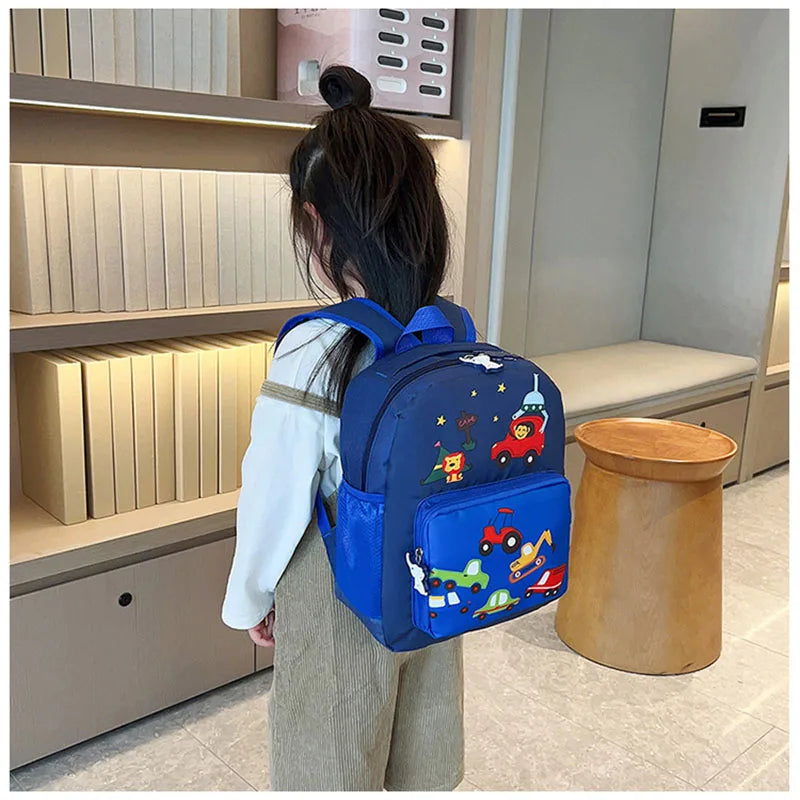 MILANCEL New Children Boys Cartoon Bag Kids Cute Kindergarten Car Backpack Girls 2 Colors Shoulders Bag - Baby's World (view