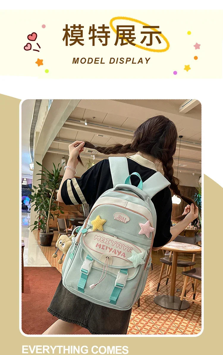 School Bags For Girls Japanese Style Kawaii For Large New Nylon Shoulder Bag Backpack School Set For Kinder Girl Kids