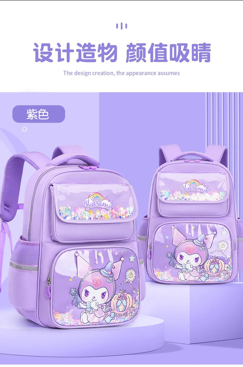 Pupil Schoolbag Backpack Lightweight Student Large Capacity Children's Cartoon Bags Cinnamoroll Sanrio Kuromi My Melody