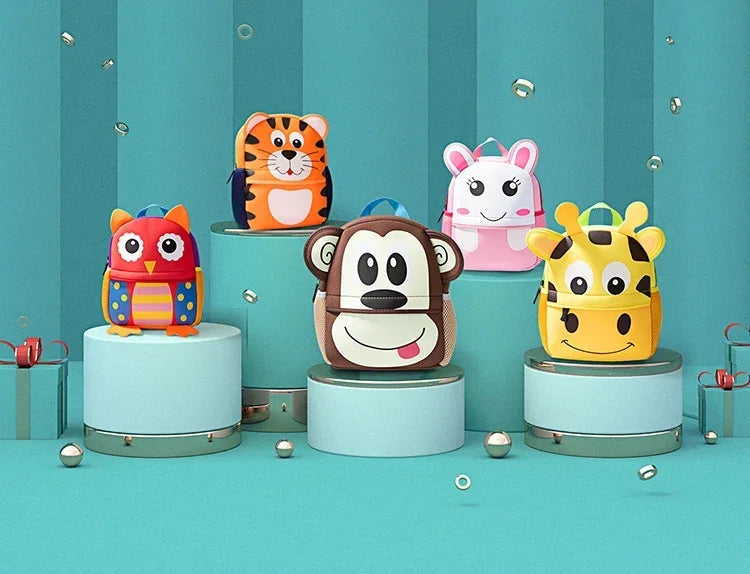 New 3D Children School Bags Kids Backpacks Kindergarten Cartoon Animal Toddle Kids Backpack Fashion Travel Outdoor Bags