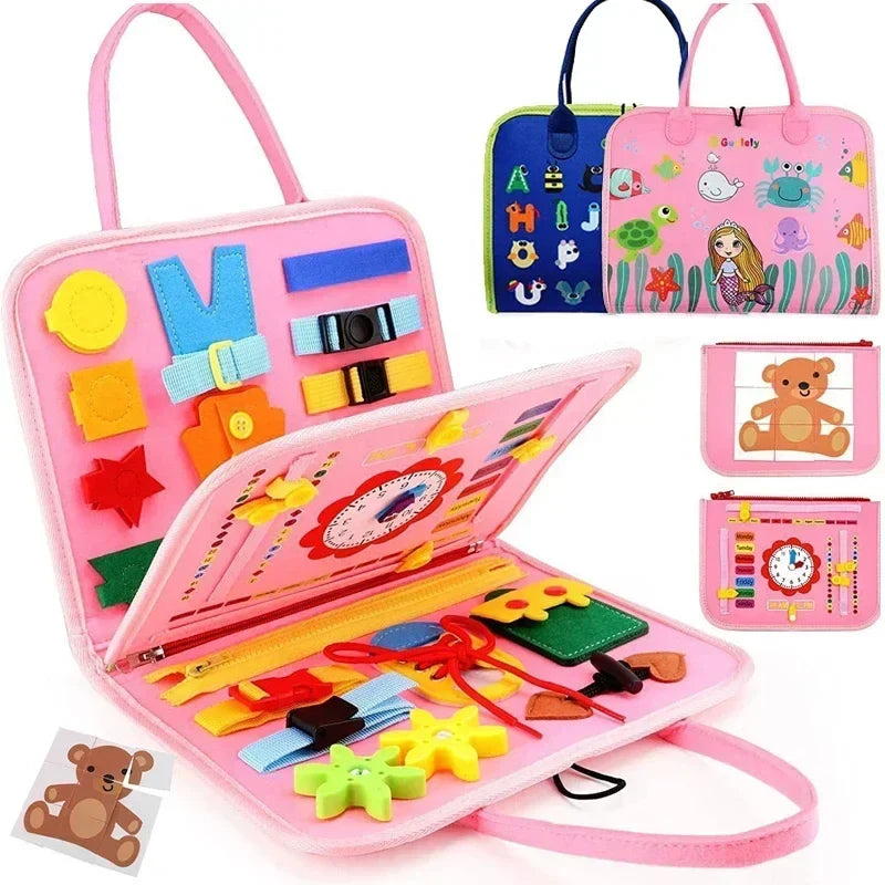 Montessori Kids Travel Toy Felt Activity Quiet Books Busy Board Activity Educational Sensory Learning Book