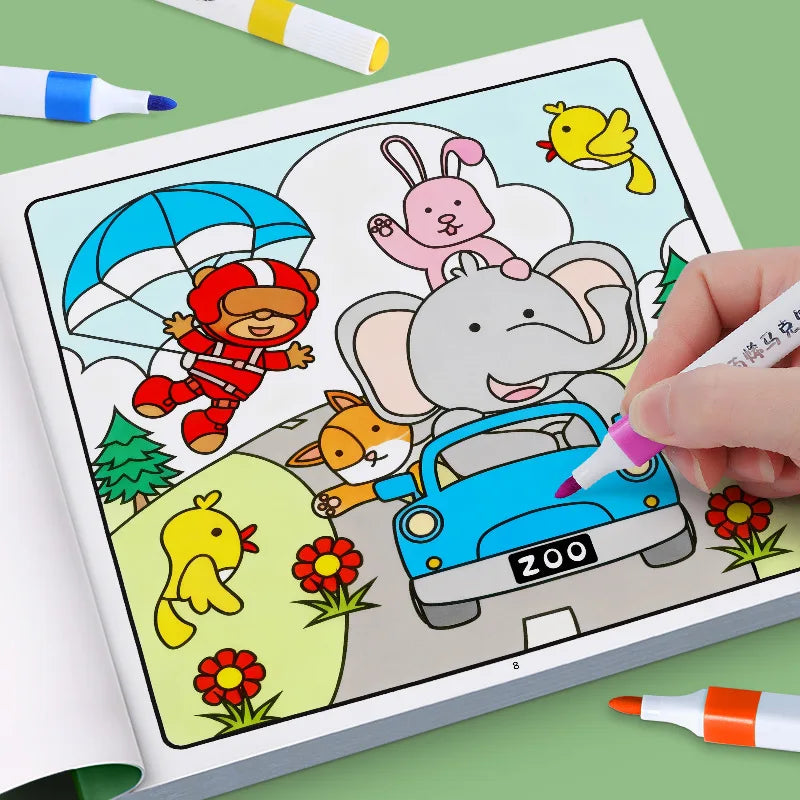 24 Page Fun Coloring Book, Warm Moments for Girls, Creative Entertainment, Fantasy Illustrations, Hand Drawn Art Drawing Book