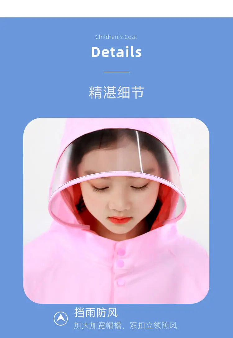 Sanrio Kuromi My melody Pochacco children's raincoat with school bag cute boys and girls kindergarten fashion student rain