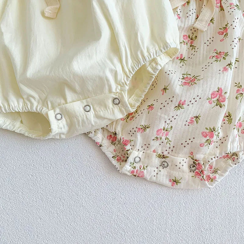 Baby Clothing Summer Newborn Clothing Floral Romper TGie Jumpsuits Short Sleeve Sunsuits 0-2Y Infant Rompers