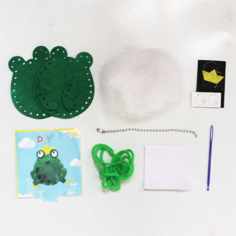 5Pcs Non-woven Fabric Animal Pink Bag Keychain DIY Handmade Toys Children Kids Birthday Party Ornaments Arts Crafts Kits Gifts