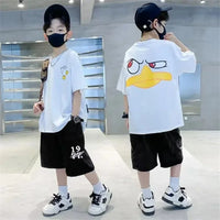Summer Kids Clothes Streetwear Print Cartoon T Shirt Short Sleeve Baby Tops Tees Korean Boys Girls Clothes Y2k Cotton T Shirts