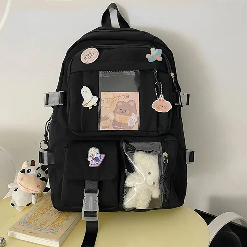 Girls Backpack Cute School Bags For Student Teens Girls Pockets Women Laptop Backpack Harajuku - Baby's World