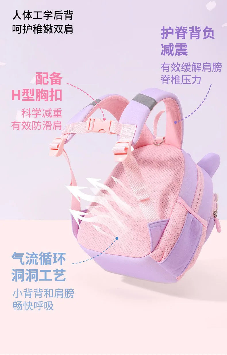 Toddler Backpack for Girls 3-5 Years Old Cartoon Pink Rabbit School Bags Kindergarten Kids Kawaii Bag Mochila Infantil