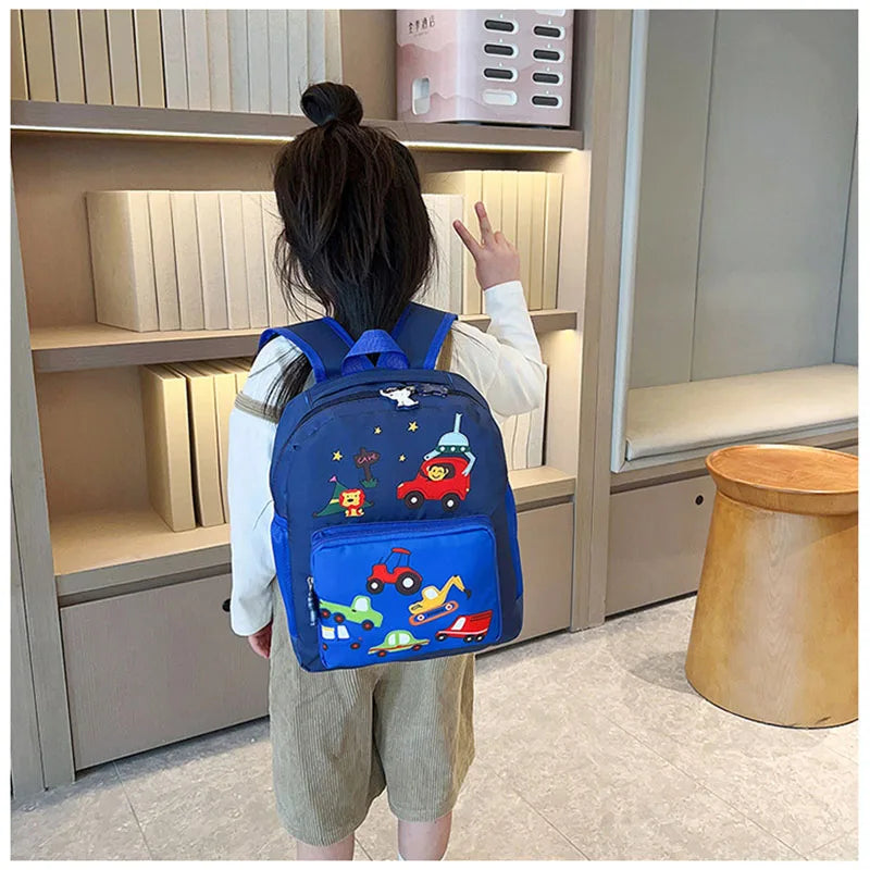 MILANCEL New Children Boys Cartoon Bag Kids Cute Kindergarten Car Backpack Girls 2 Colors Shoulders Bag - Baby's World (view