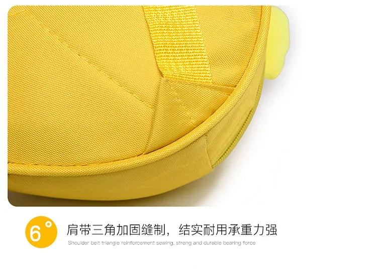 Kindergarten cartoon backpack children aged 1-3 boys girls with double shoulder anti loss backpack cute little chicken hard