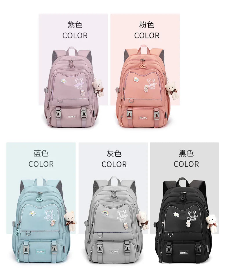 Children School Bags For Girls Large Schoolbag Kawaii Primary School Backpack Kids Book Bag Waterproof Laptop Travel