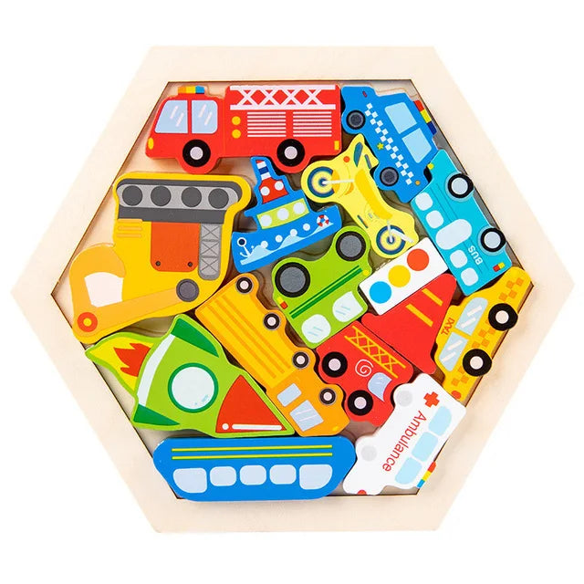 Baby Toy Wooden jigsaw Puzzle Creative 3D Puzzle for Children's Intelligence Development Early Educational toys for Children