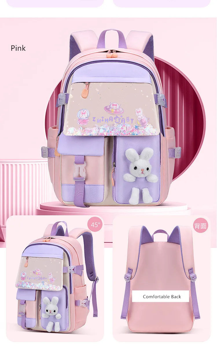 cute school backpack girls schoolbag waterproof book bag student backpack with many pockets elementary school bags for
