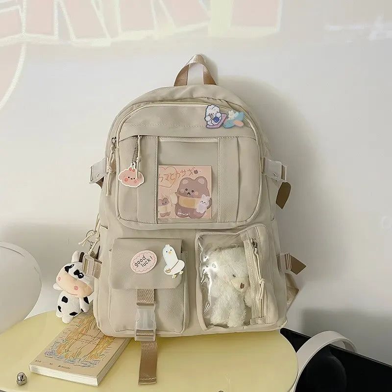 Girls Backpack Cute School Bags For Student Teens Girls Pockets Women Laptop Backpack Harajuku - Baby's World (view 11)