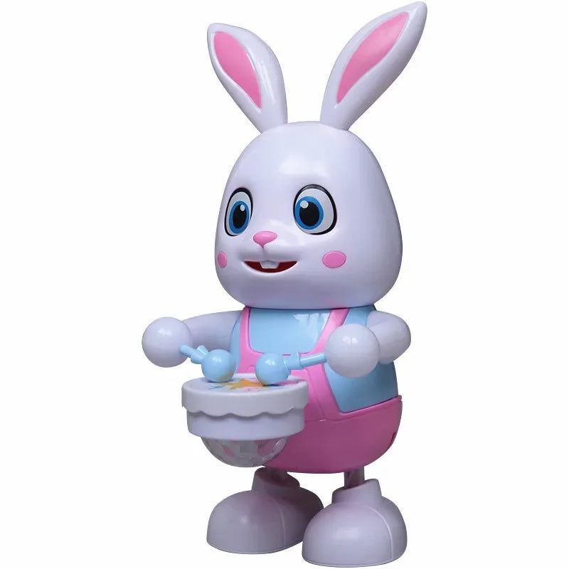 Robot Rabbit Dancing Sing Song Electronic Music Animal Beat Drum With LED Cute Desktop Model Toy Children Birthday Gift