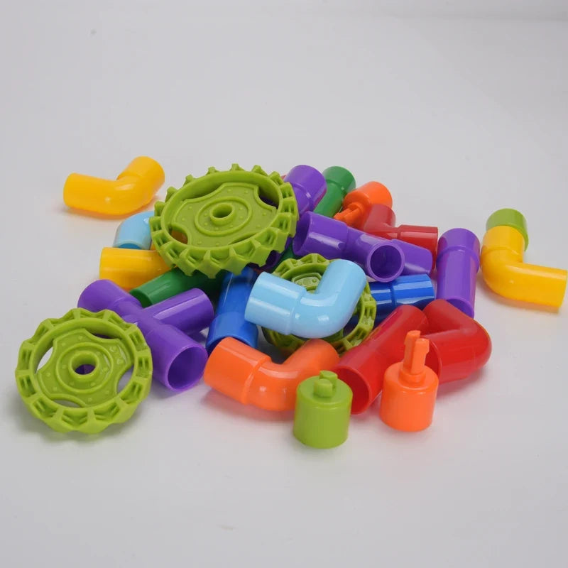 Building  By Splicing  Water Pipes With Building Blocks DIY Toys