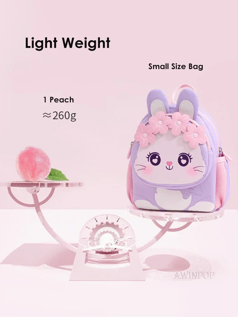 Toddler Backpack for Girls 3-5 Years Old Cartoon Pink Rabbit School Bags Kindergarten Kids Kawaii Bag Mochila Infantil