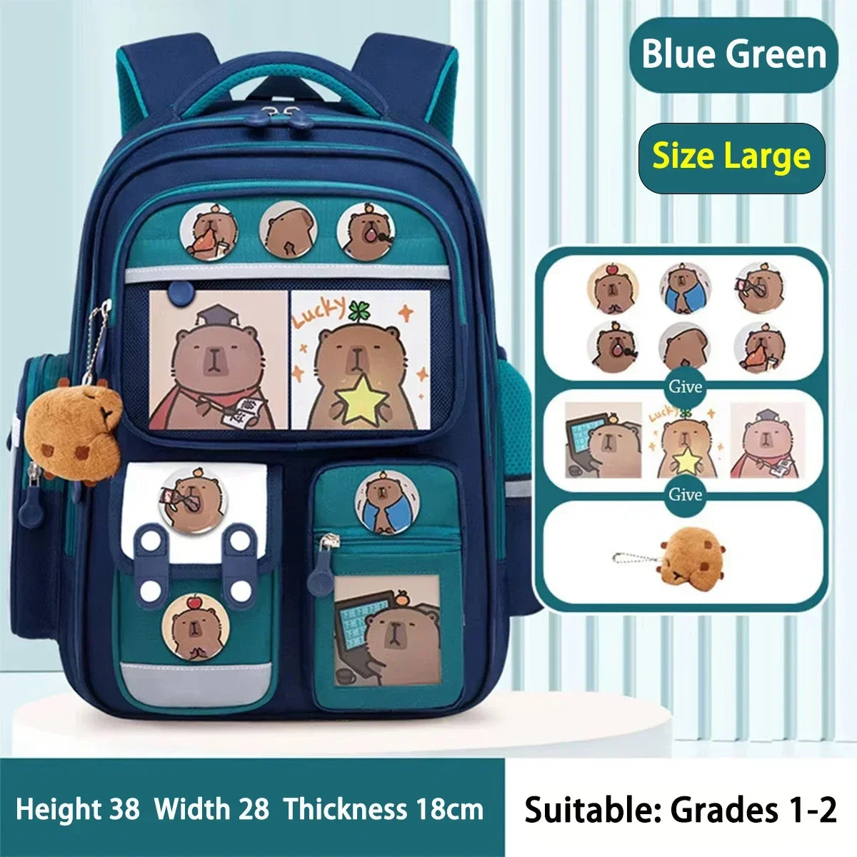 Capybara School Bag Waterproof Backpack | Baby's World Bangladesh