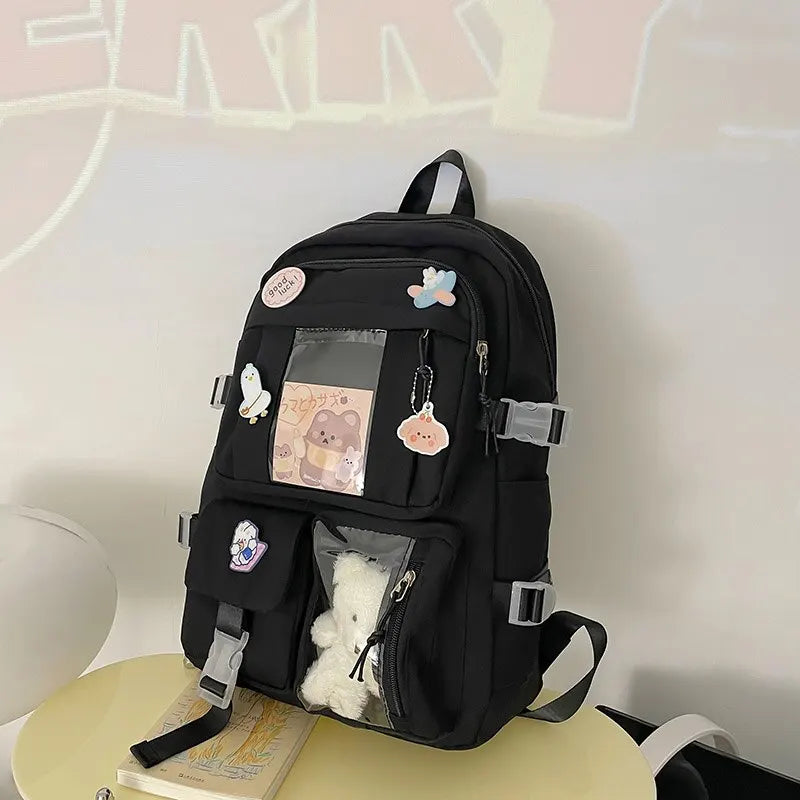 Girls Backpack Cute School Bags For Student Teens Girls Pockets Women Laptop Backpack Harajuku - Baby's World (view 13)