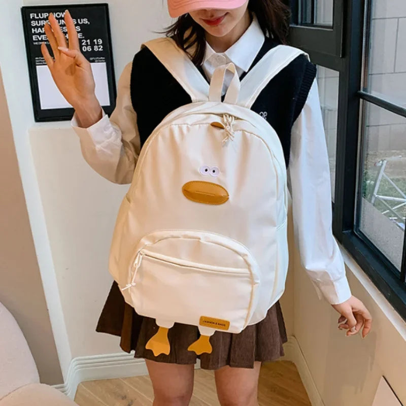 New Cartoon Duck Backpack Designer Cute Travel Bag Female College Student Versatile Korean Edition Girls' School Bag рюкзак