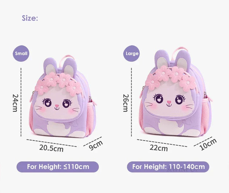Toddler Backpack for Girls 3-5 Years Old Cartoon Pink Rabbit School Bags Kindergarten Kids Kawaii Bag Mochila Infantil
