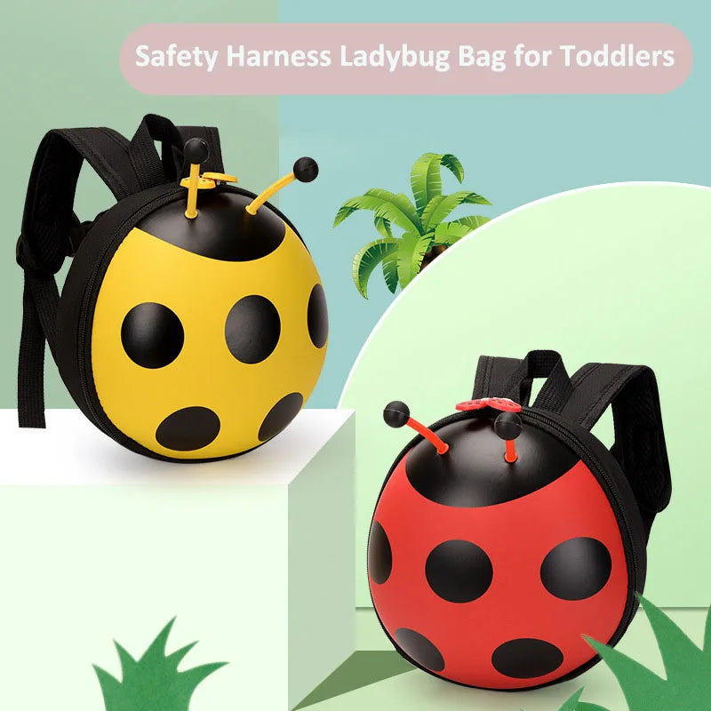 Ladybug Kindergarten Backpack with Leash Baby Backpack for 1 2 3 years Kids Backpack - Baby's World (view 2)