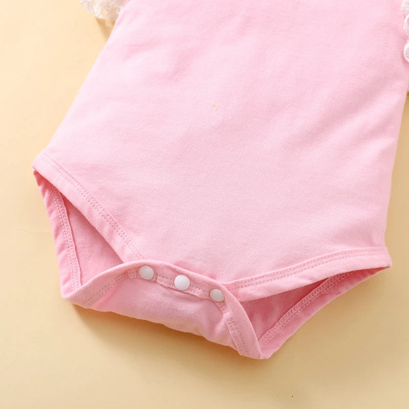 0-18 Months Newborn Baby Girl Summer Daily Clothes Set Fly Sleeve Romper Top + Flowers Skirt with Headband Lovely 3PCS Outfit