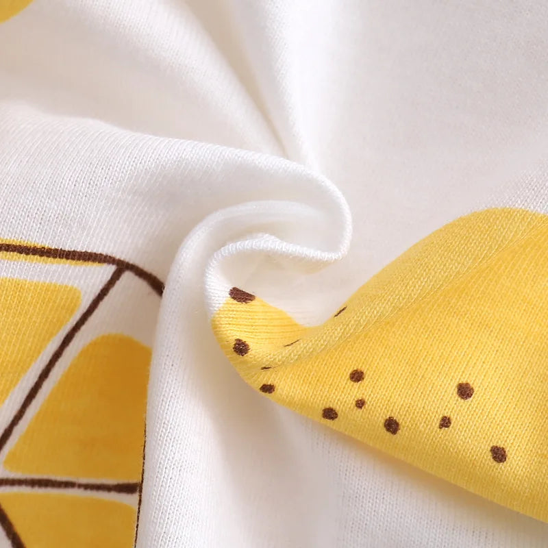 Newborn Baby Summer Onesie Pure Cotton Clothes Boys Girls Cute Fruit Printed Jumpsuit Baby Short Sleeve Thin Monk  Clothes