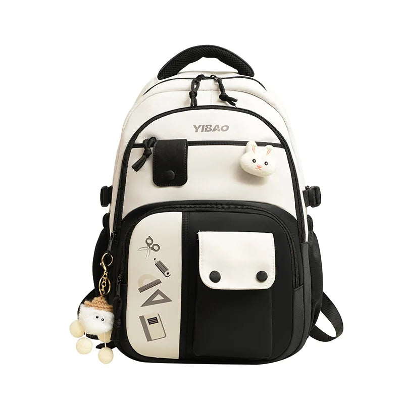 New cute rabbit children school backpack Fashionable splicing color contrast fresh lady knapsack kids schoolbags bring a