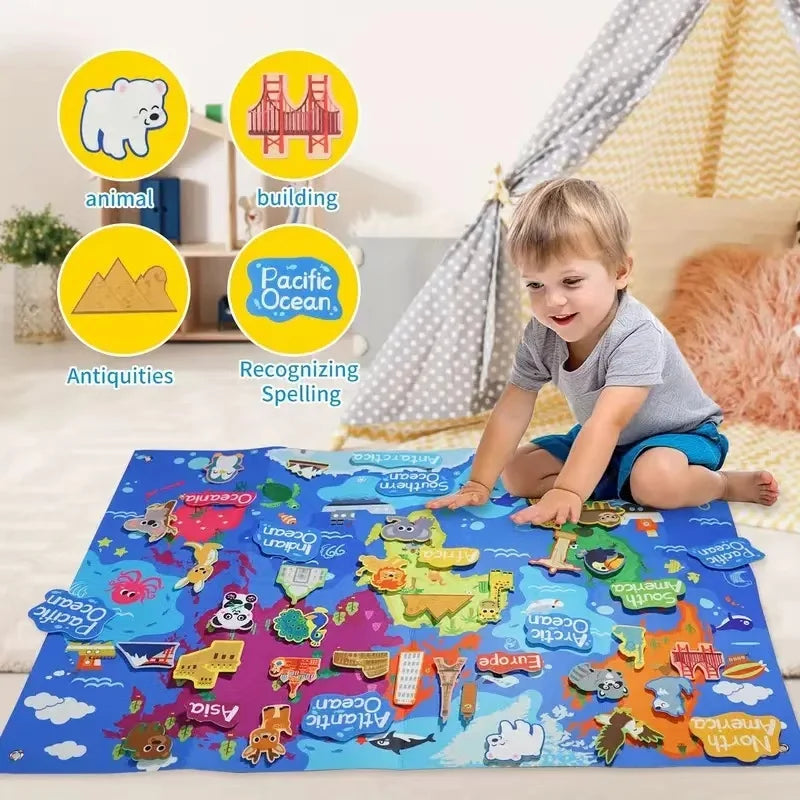 Zoom Animal Felt Story Board Montessori Early Learning Toy Themed Storytelling Flannel Toys Interactive Game Wall Hanging Gifts