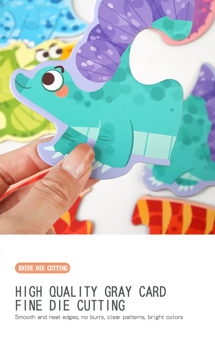 Wooden Jigsaw Puzzle Kids Toy Cartoon Animal Jigsaw Puzzles Game Early Educational Toys Gift Set for Children