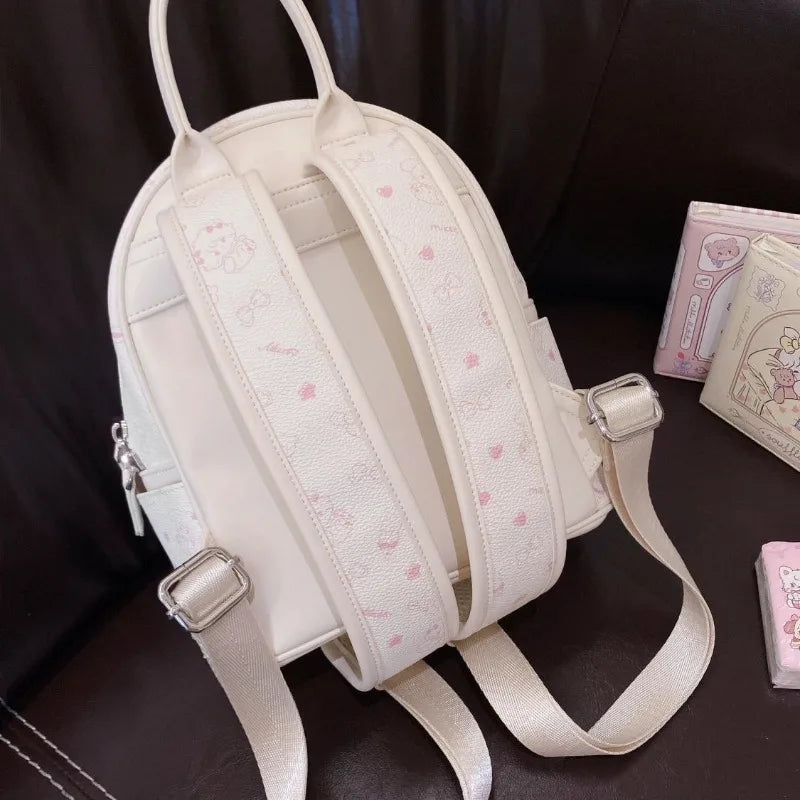 Japanese and Korean PU printed backpack 2025 new small batch original casual minimalist ultra-light travel backpack school