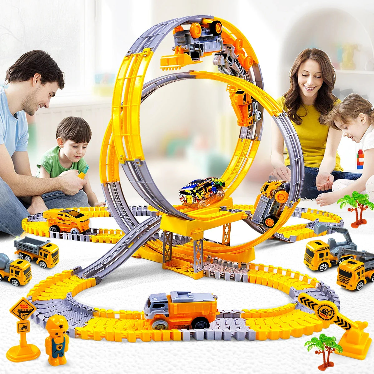 Space Track Toys Magic Climbing electric Engineering Race Car Toy  Bendable Flexible Race track Cars Train Toy For Kid Gift