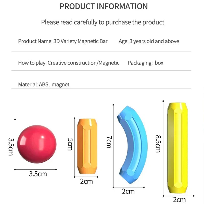 Montessori Educational Toy Magnetic Building Blocks Toy Magnetic Construction Set Magnet Ball Sticks Rod Games For Kids Baby