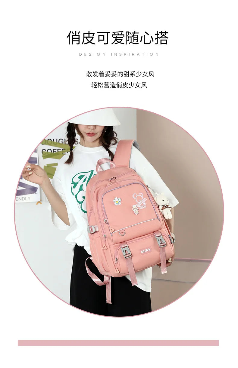 Children School Bags For Girls Large Schoolbag Kawaii Primary School Backpack Kids Book Bag Waterproof Laptop Travel