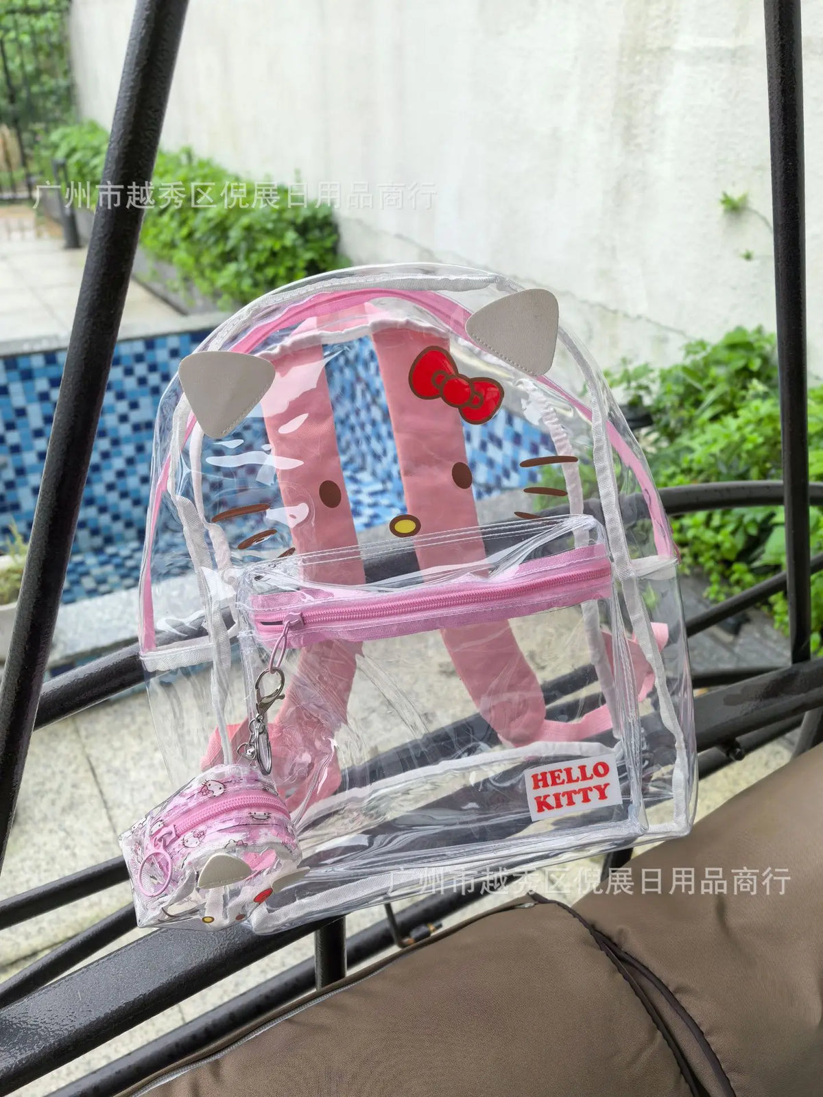 Sanrio Hello Kitty Y2K Waterproof Transparent Backpack Cute Cinnamoroll Cartoon Pvc Large Capacity Storage Bag Student
