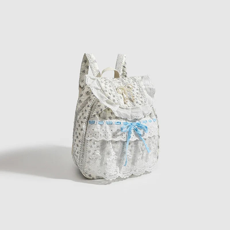 Student Schoolbag Korean - Student's Schoolbag Korean Version Kawaii Fashion Bag Lace Bow Backpack Cloth Bag Sweet Style
