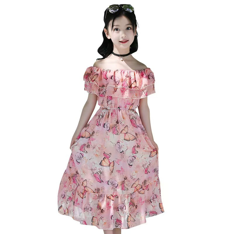 Girls flower print dress made from soft comfortable fabric for birthdays, parties and everyday wear