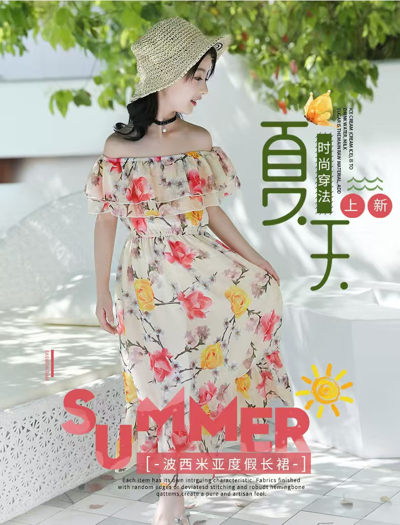 Girls flower print dress made from soft comfortable fabric for birthdays, parties and everyday wear