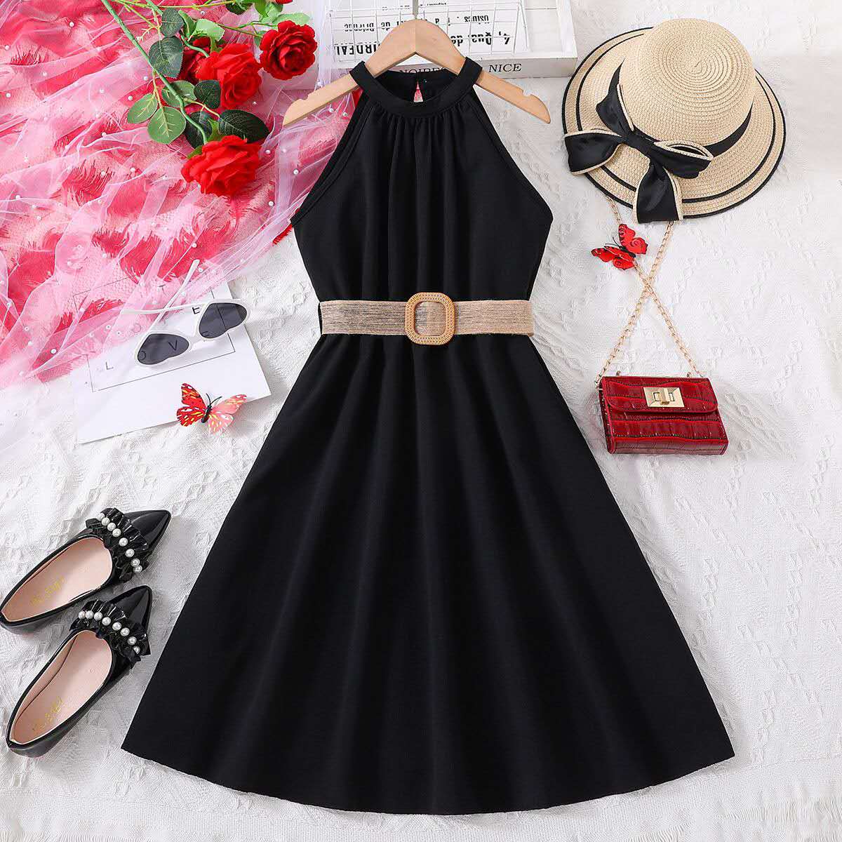 Girls Halter Dress Bangladesh | Stylish Summer Party Dress with Belt
