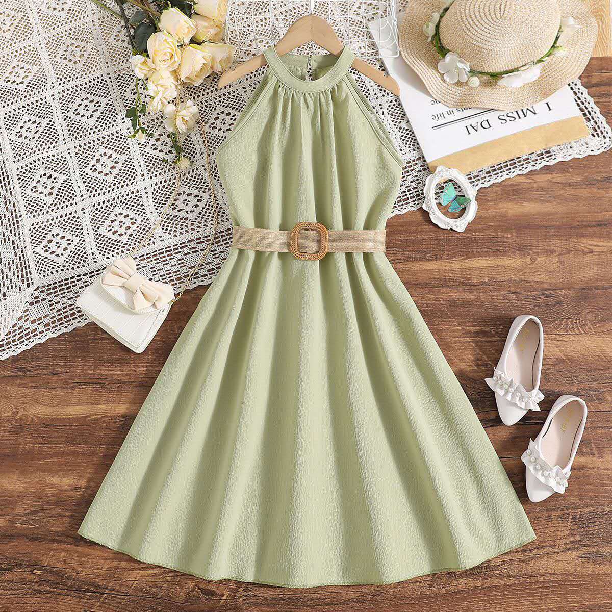 Girls Halter Dress Bangladesh | Stylish Summer Party Dress with Belt