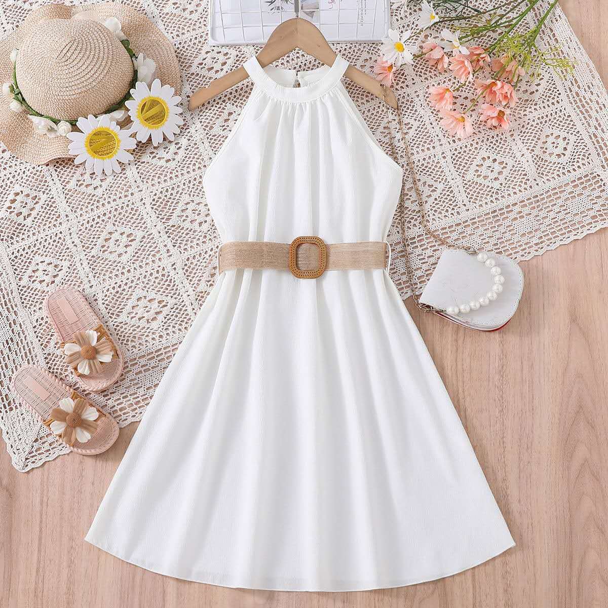 Girls Halter Dress Bangladesh | Stylish Summer Party Dress with Belt