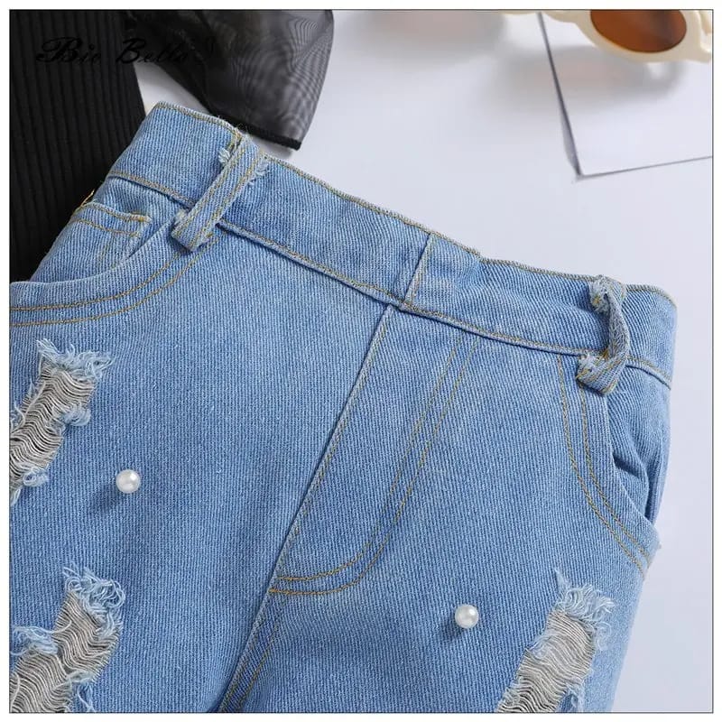 Girls Summer Dress Set BD - Casual Western Style Kids Clothing