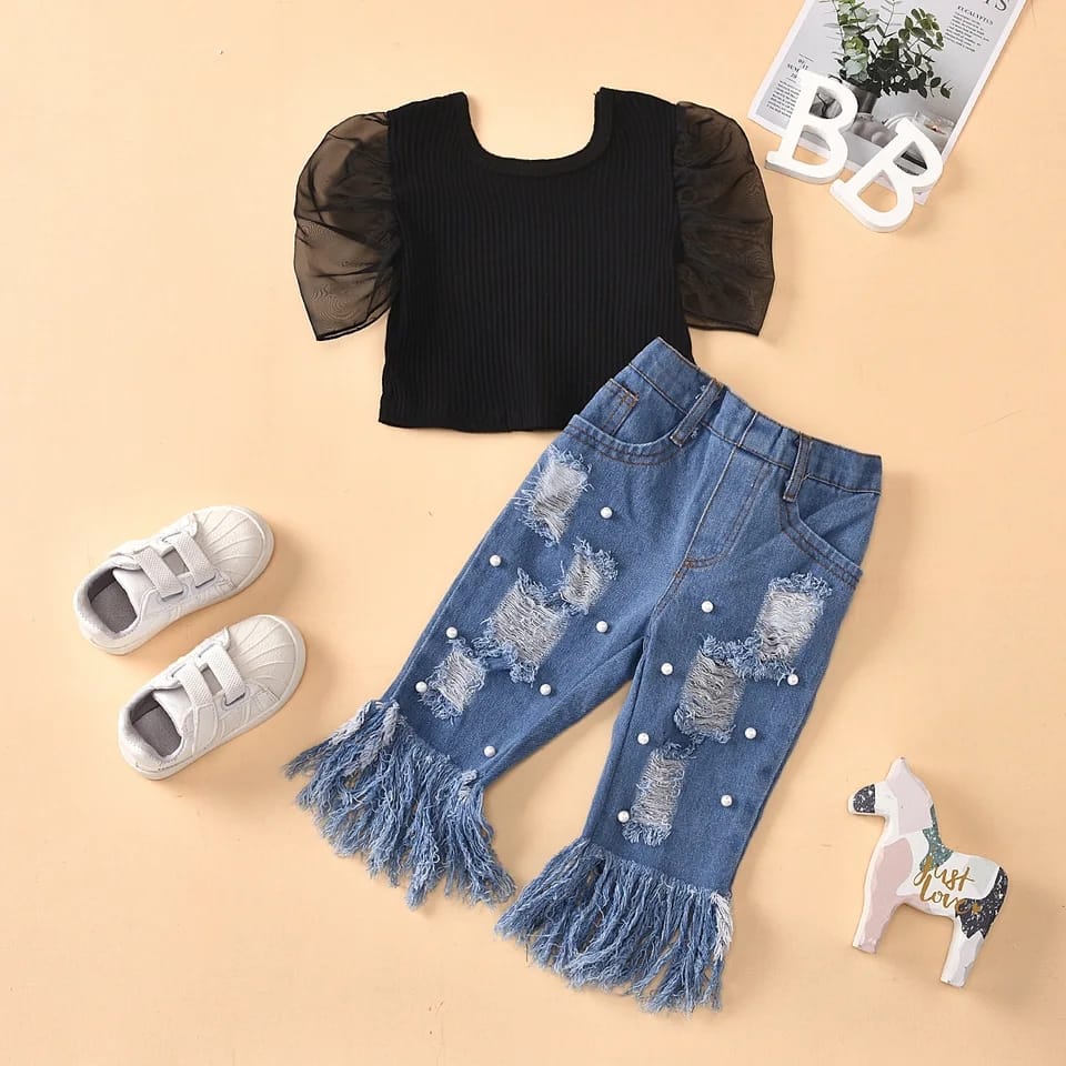 Kids Girls Fashion Dress Set BD - Western Style Cotton Outfit Mom & Kids