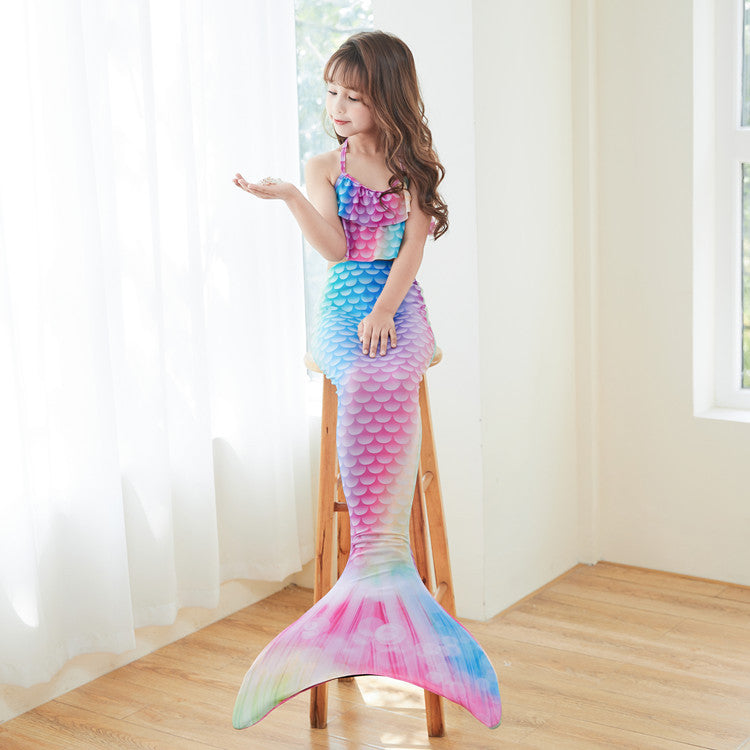 Three Piece Fashion Kids Mermaid Toddler Boho Swimsuit