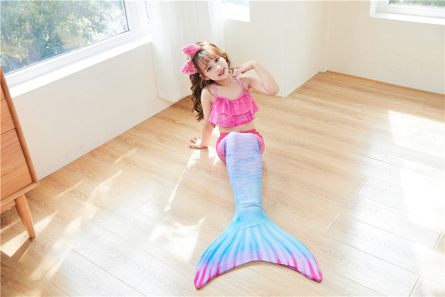 Three Piece Fashion Kids Mermaid Toddler Boho Swimsuit